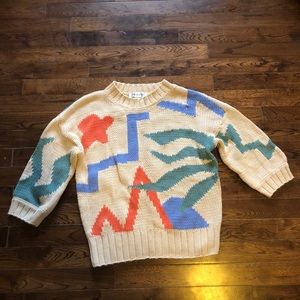 Amour Vert Cheredal Abstract Cotton Sweater M